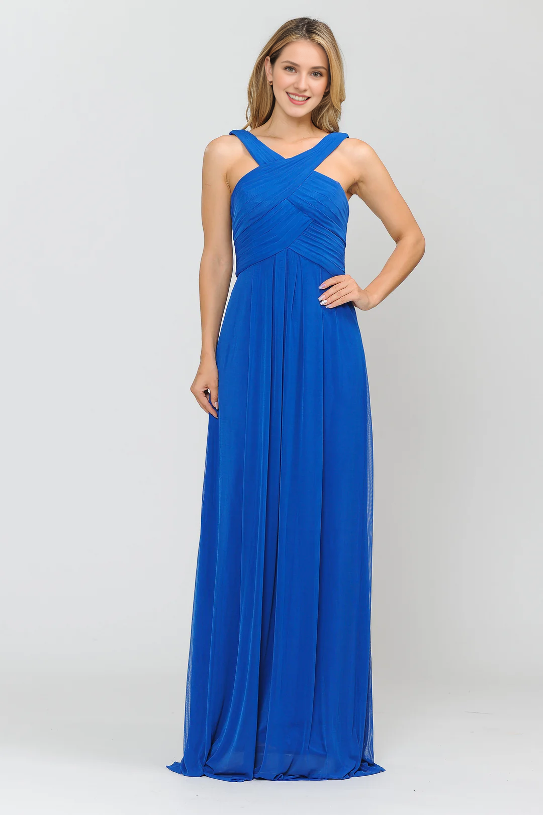Pleated long A-line dress