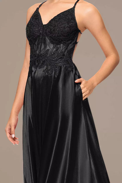 A-Line Dress with Appliqued Bodice