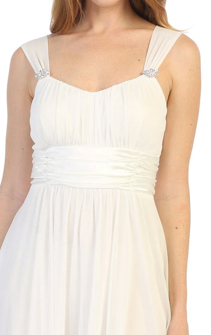 Ruffless sleeveless chiffon Homecoming Dresses