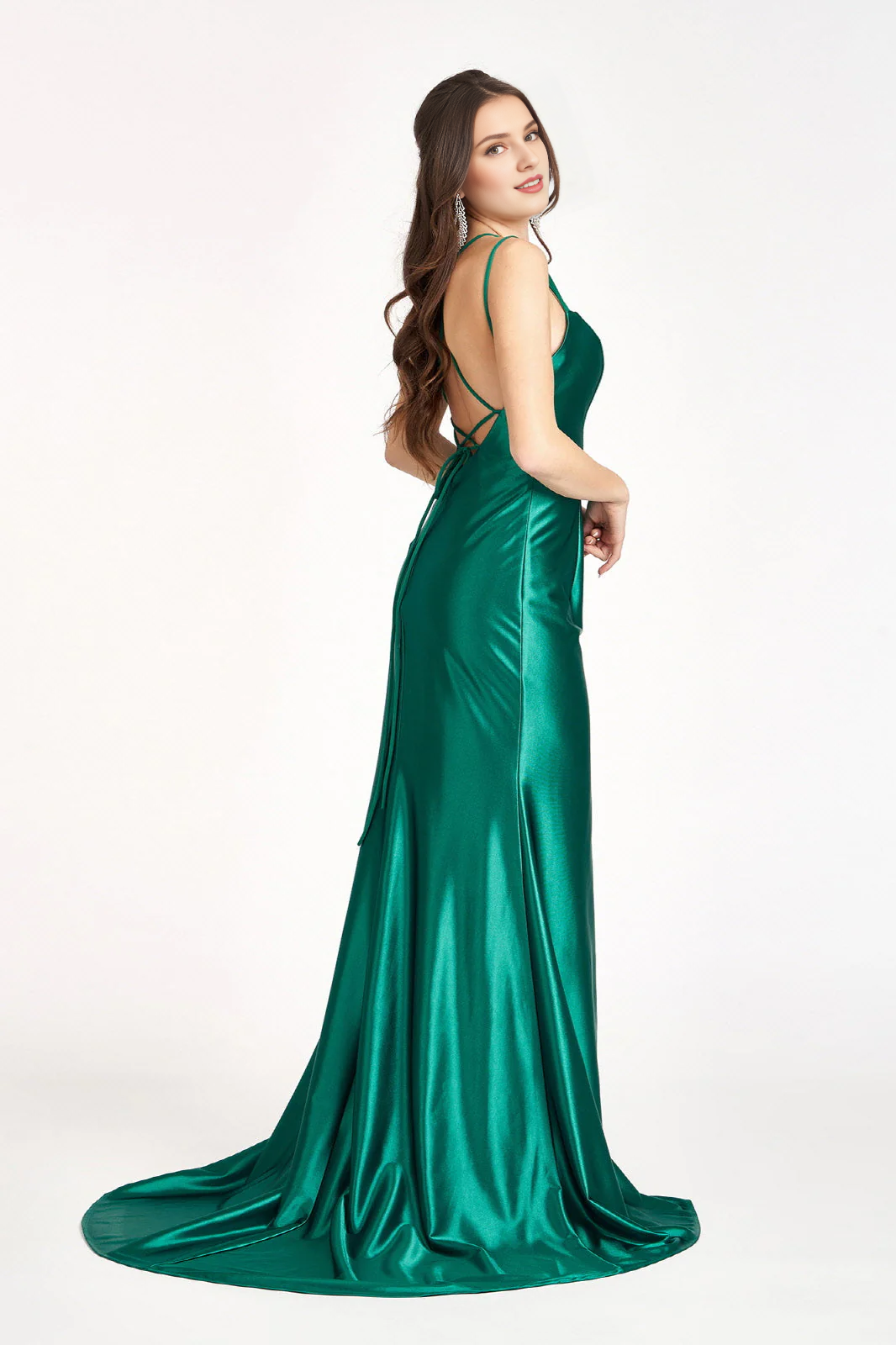 Fitted skirt satin long dress