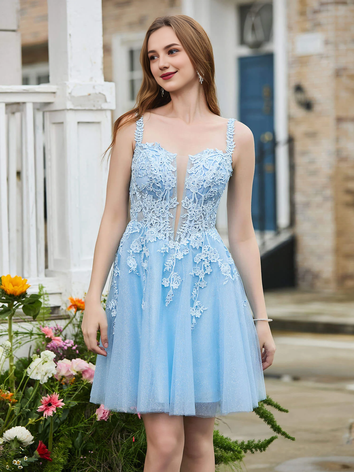 Decal tight corset short sparkling Homecoming dress