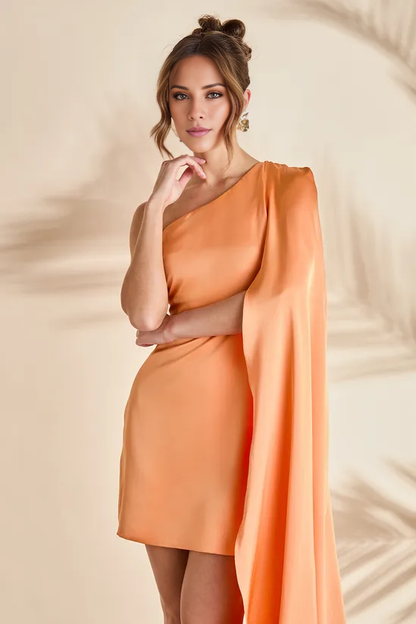 asymmetrical neckline off shoulder sleeveless backless short Homecoming Dress
