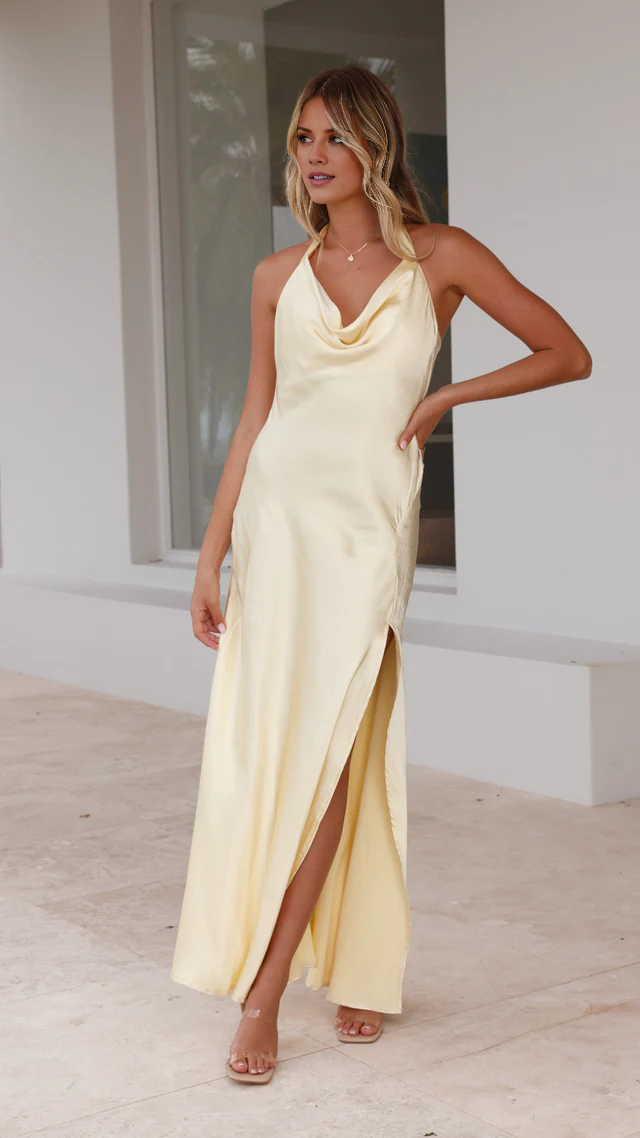 collar sleeveless off shoulder side slit and floor length Prom dress