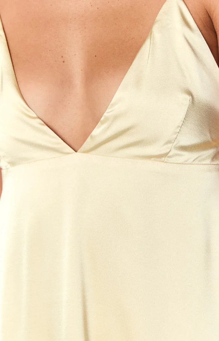 V collar off shoulder sleeveless thin shoulder strap backless and floor length Prom dress