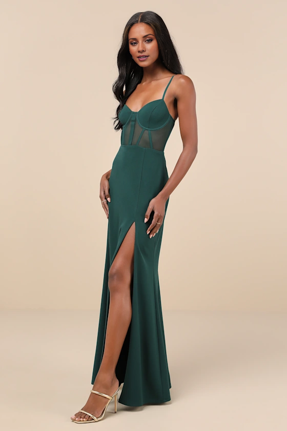 square neckline off shoulder sleeveless thin shoulder strap backless side slit and floor length evening dress