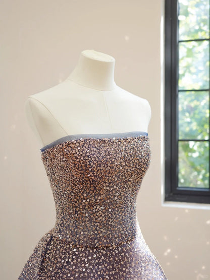 Girlhomeshops-Blue Sparkle Gradient Short/Mid-Length Sequined Homecoming Dress Prom Dress gh5064