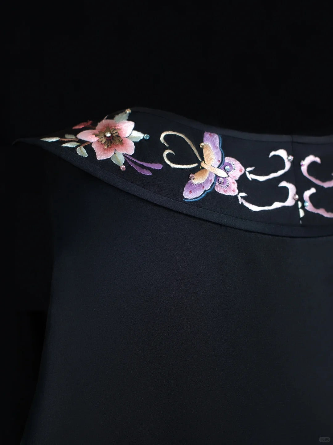 Girlhomeshops-Black exquisite floral elegant fairy girl short satin homecoming dress birthday dress gh5371
