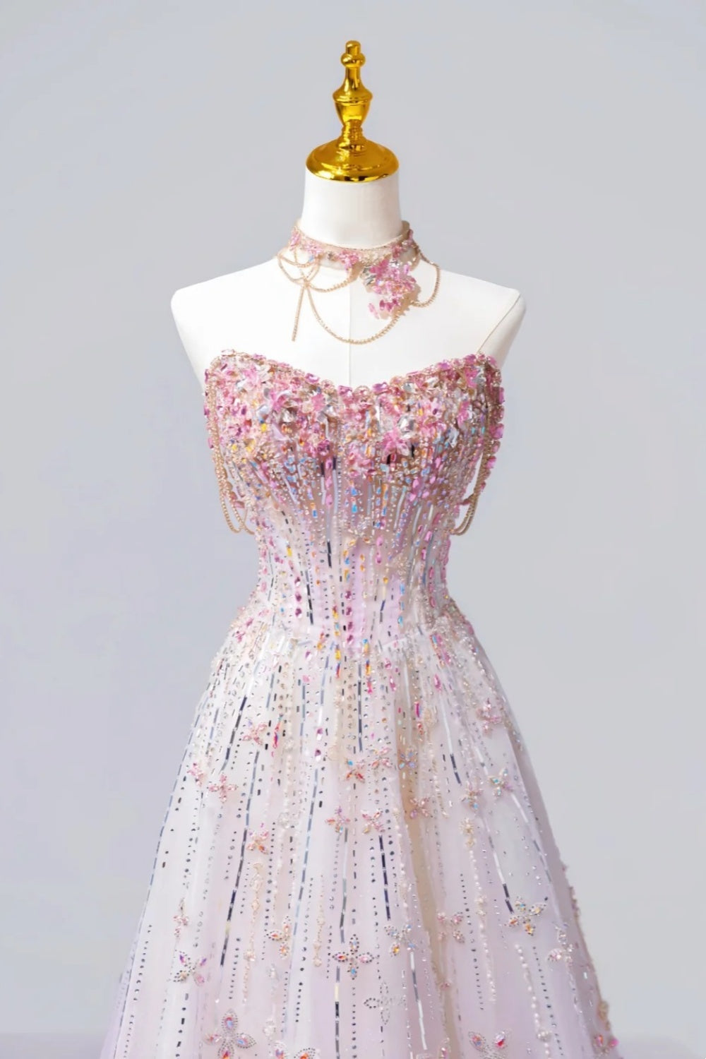 Fairy Luxury Pink Diamond Starlight Strapless Ballgown - Dinner & Red Carpet Gorgeous Dress gh6565