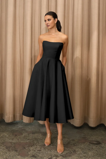 off shoulder collar sleeveless strapless backless long Prom dress