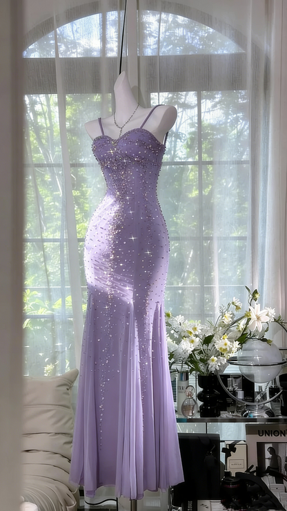 Girlhomeshops-Blue gorgeous exquisite beaded long chiffon Prom dress evening dress party dress gh5162