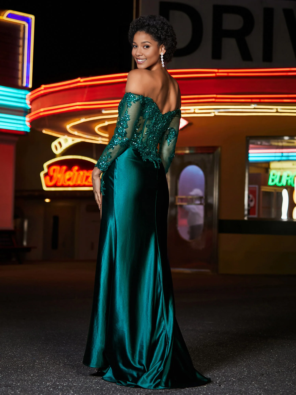 High slit tight corset satin Prom dress