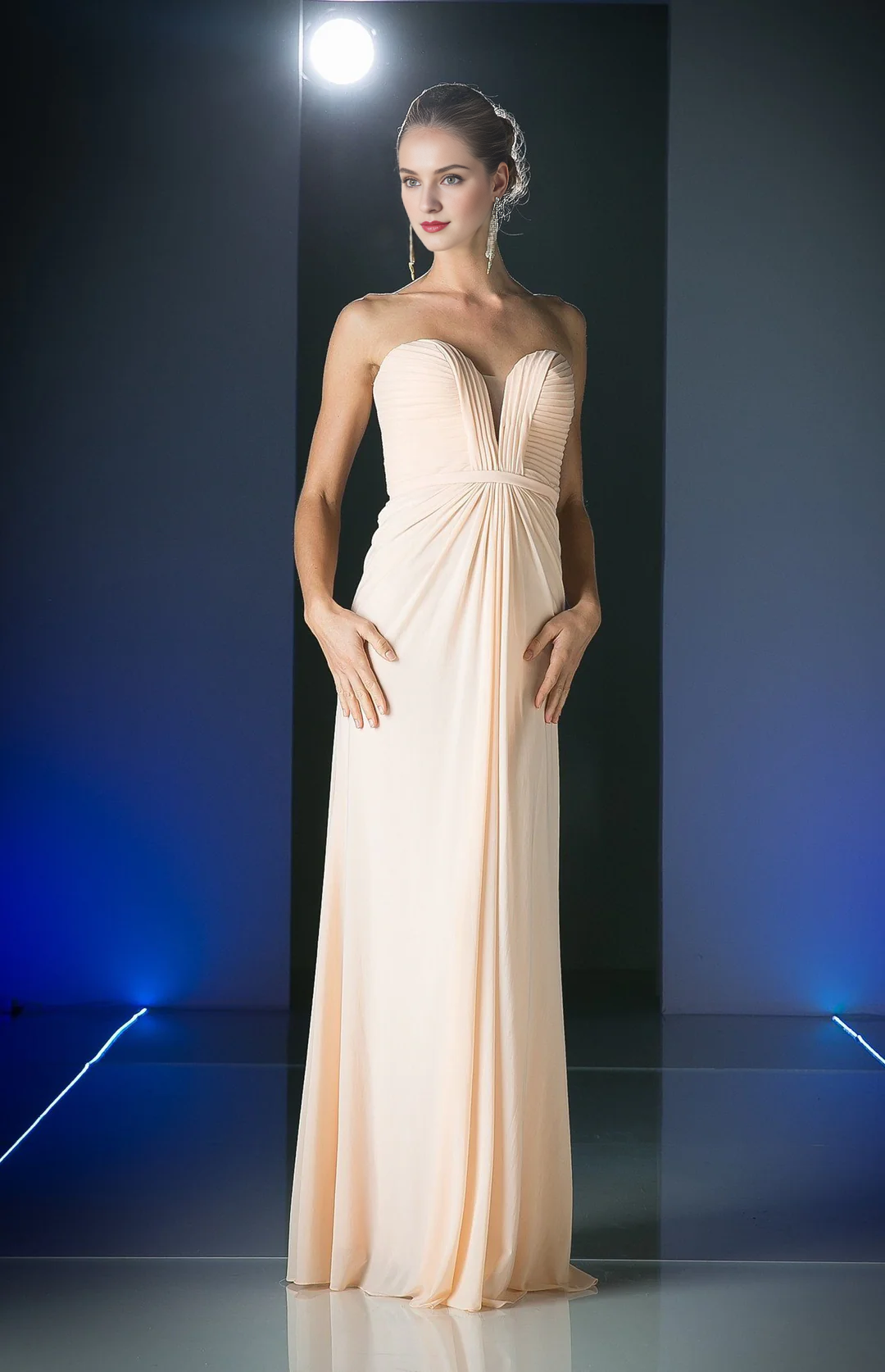 Long strapless sweetheart dress