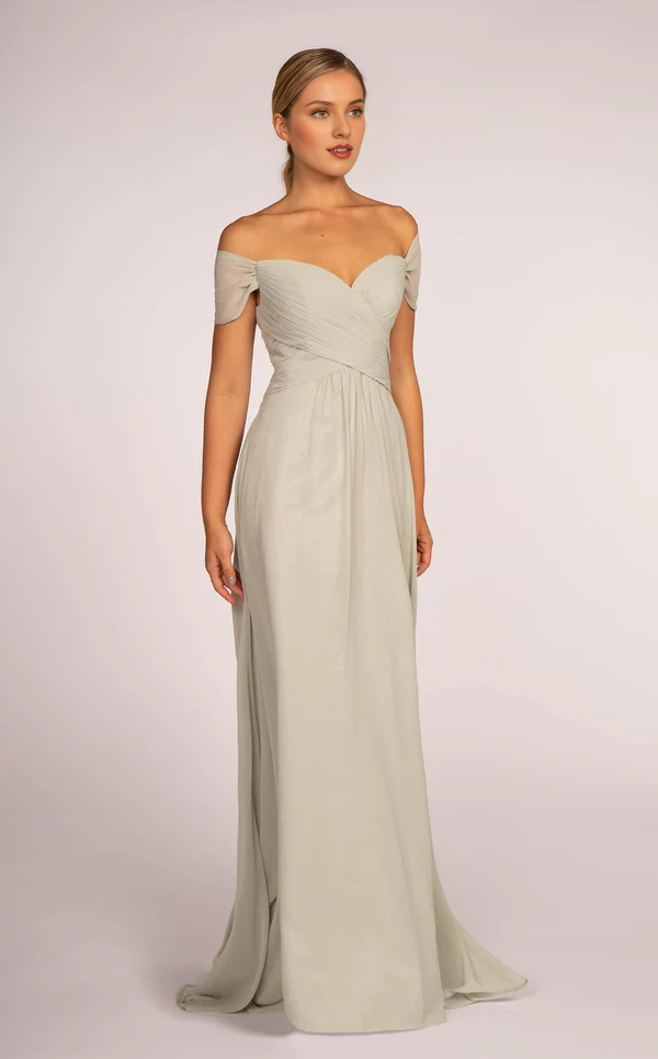 A-line sweetheart collar off shoulder flared skirt backless Prom dress