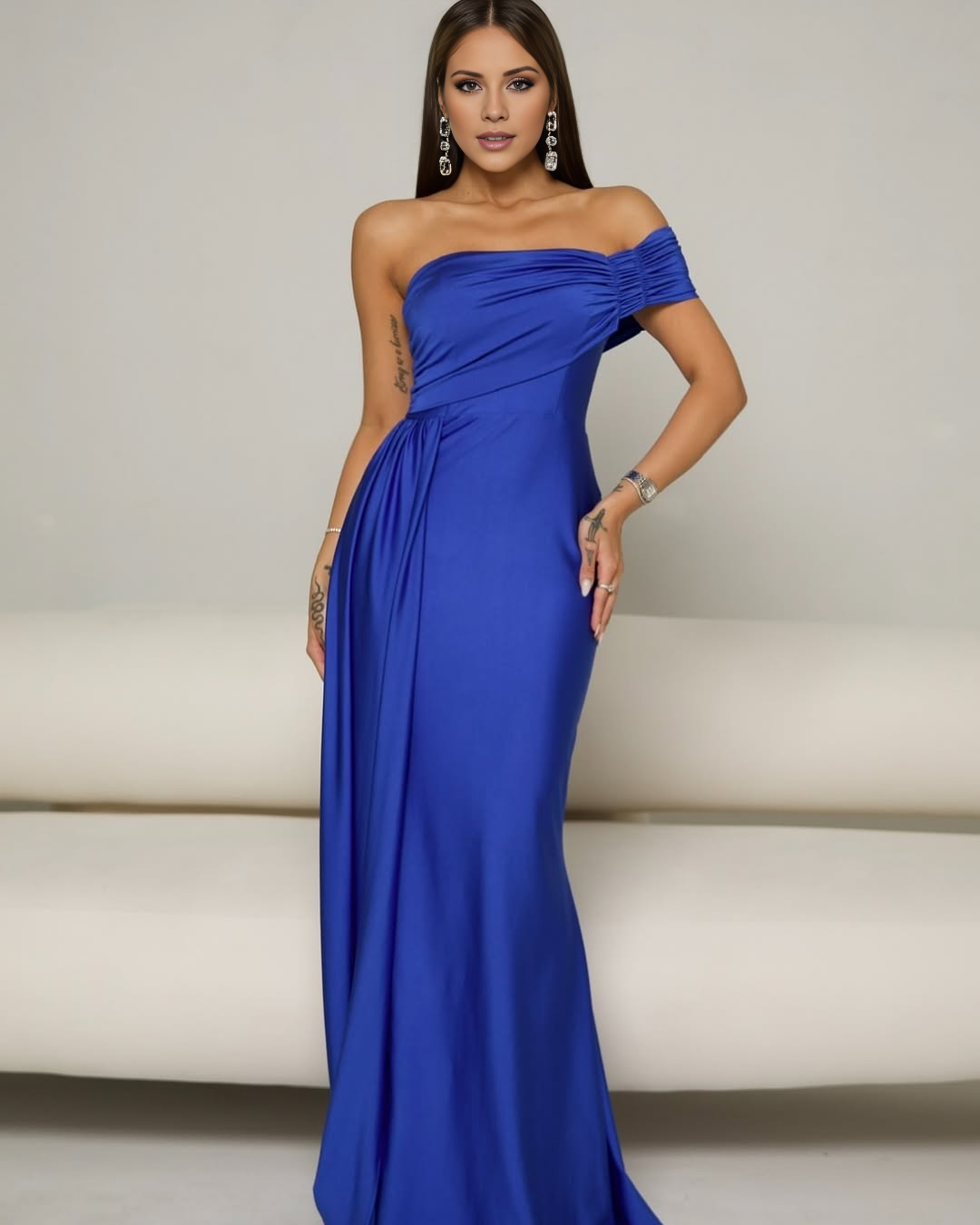 Sleeveless Off Shoulder One Shoulder Mermaid Ball Dress