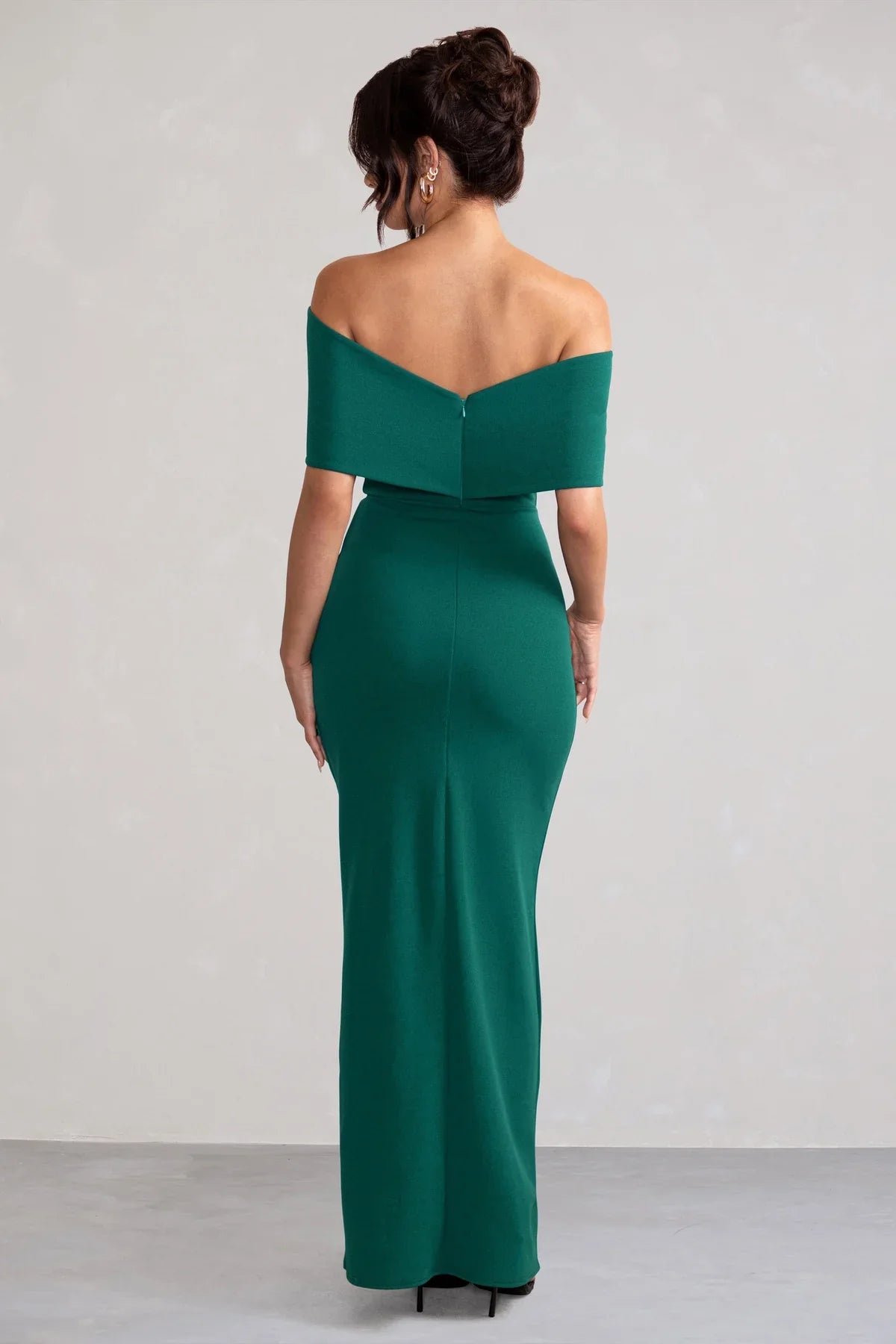 Bow detail thigh slit and floor length evening dress - Dress