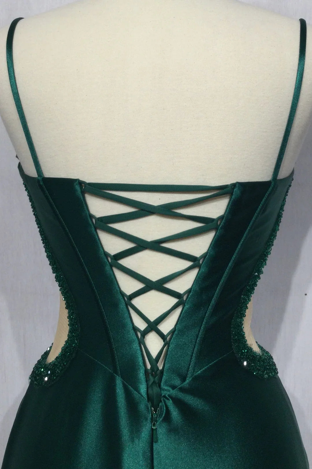 Beaded long sweetheart satin tight corset dress