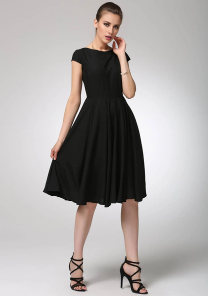 Summer Round Collar Short Sleeve Homecoming Dress