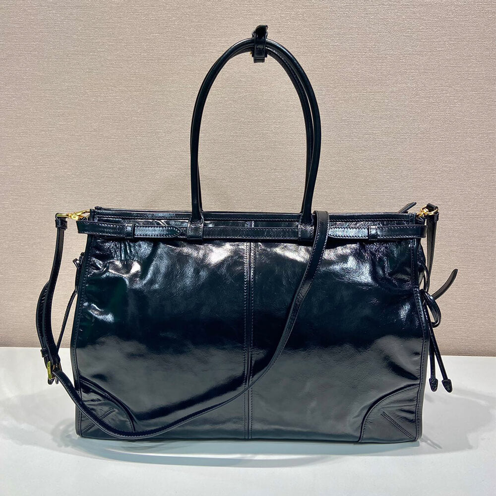 Prada Bonnie extra-large leather handbag(HIGH-END GRADE)