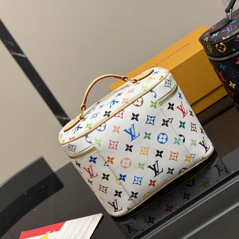 Louis Vuitton X Takashi Murakami Nice BB Multicolored White 24Cm M28340