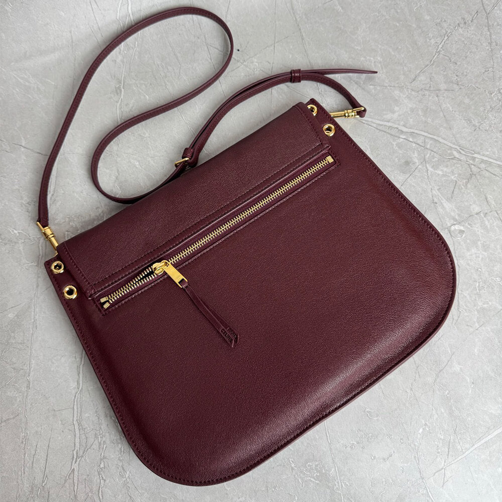 CELINE SOFT TRIOMPHE BESACE IN SUPPLE SHINY LAMBSKIN(HIGH-END GRADE)