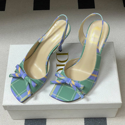 Dior Bow Heeled Slingback Sandal