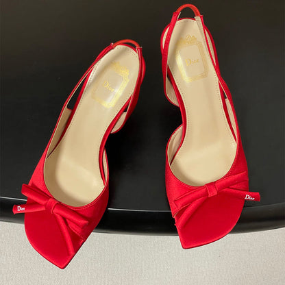 Dior Bow Heeled Slingback Sandal