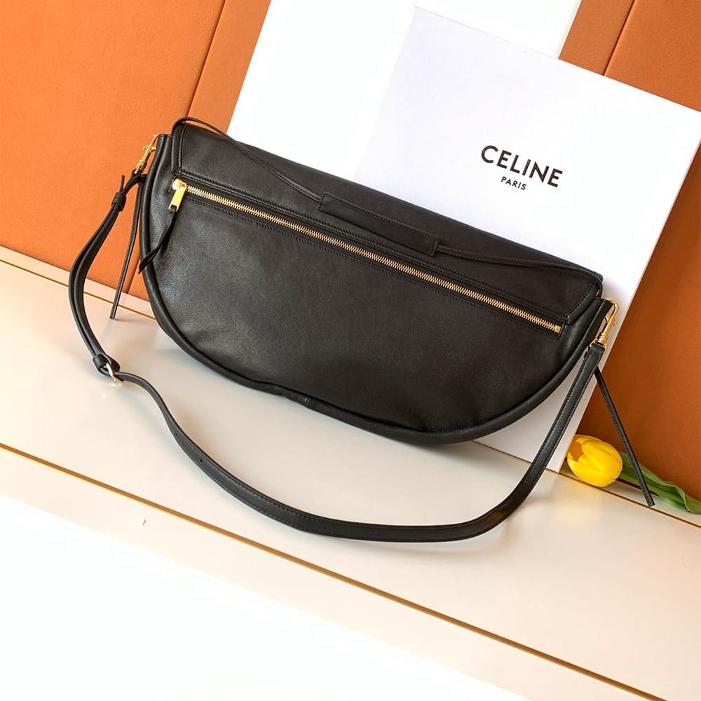 CELINE HALFMOON SOFT TRIOMPHE BAG IN SUPPLE SHINY LAMBSKIN(HIGH-END GRADE)