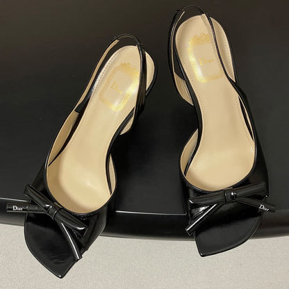 Dior Bow Heeled Slingback Sandal