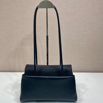 Prada Passage medium leather bag with Re-Nylon flap(HIGH-END GRADE)