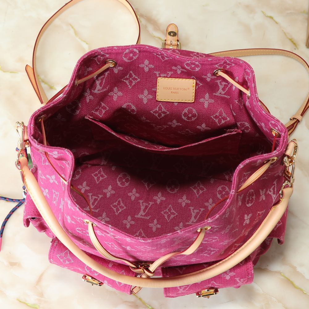 Louis Vuitton Montsouris Cargo Backpack Pink Denim 32Cm