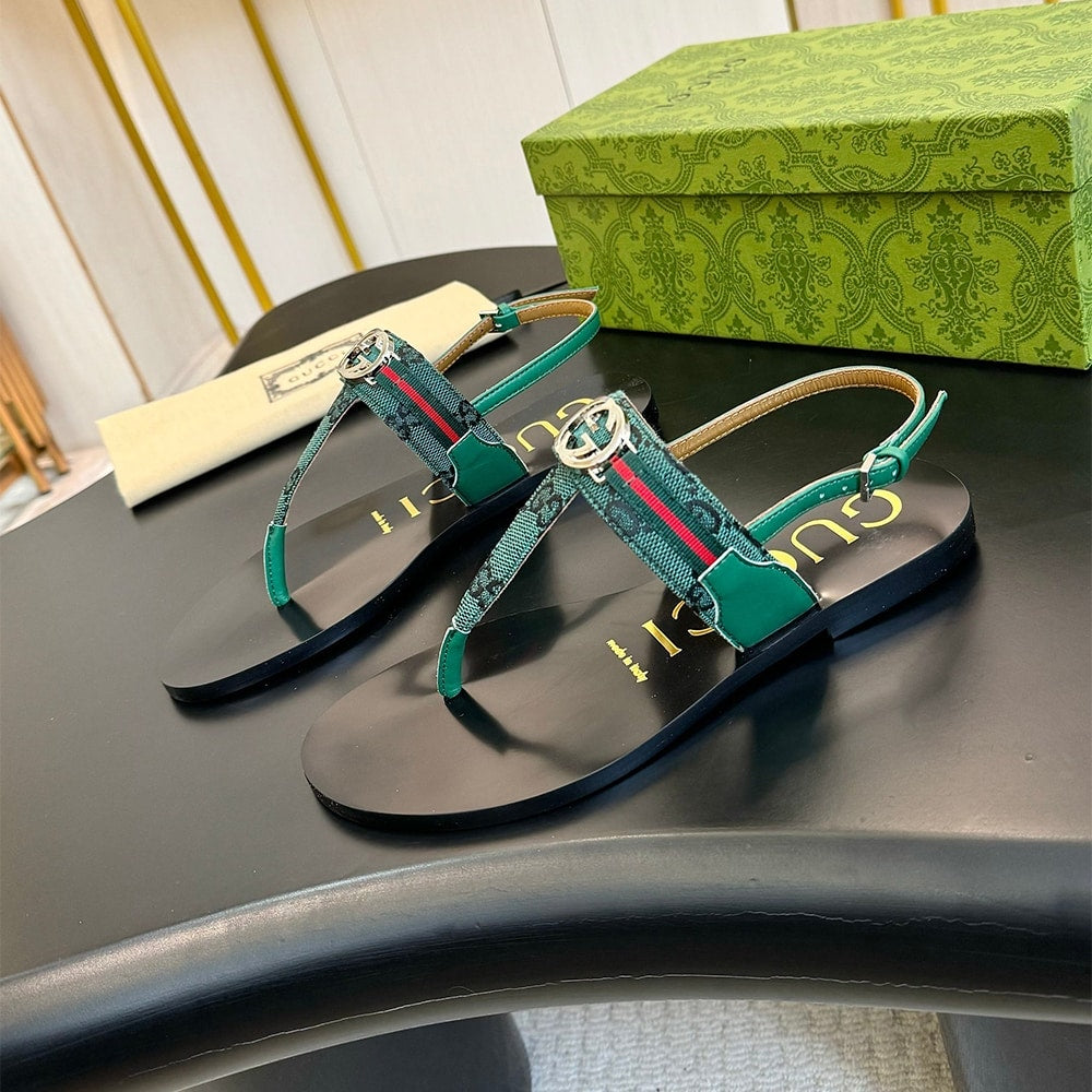 GUCCI Women’s Interlocking G Web sandal 384816