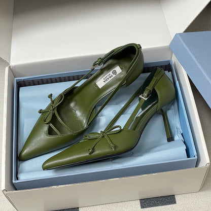 Prada Open-side leather pumps