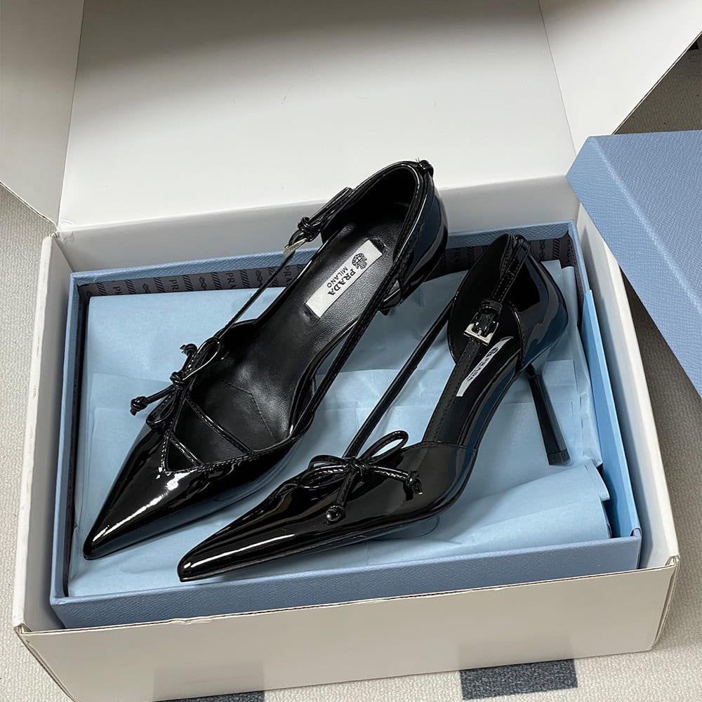 Prada Open-side leather pumps