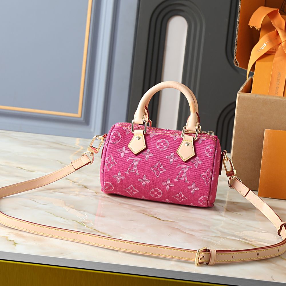 Louis Vuitton Nano Speedy Pink Denim 16cm M27603