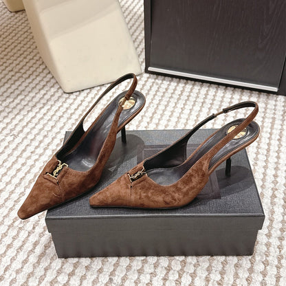 YSL BABYLONE BRETEUIL slingback pumps in suede