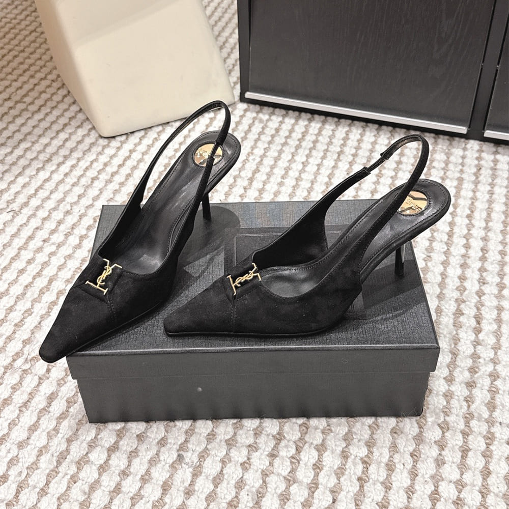 YSL BABYLONE BRETEUIL slingback pumps in suede