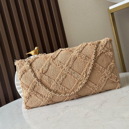 Chanel Crochet Tweed Extra Large Flap Bag(HIGH-END GRADE)