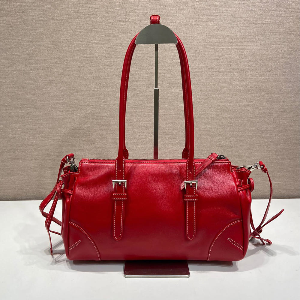 Prada Bonnie medium antiqued leather tote bag(HIGH-END GRADE)
