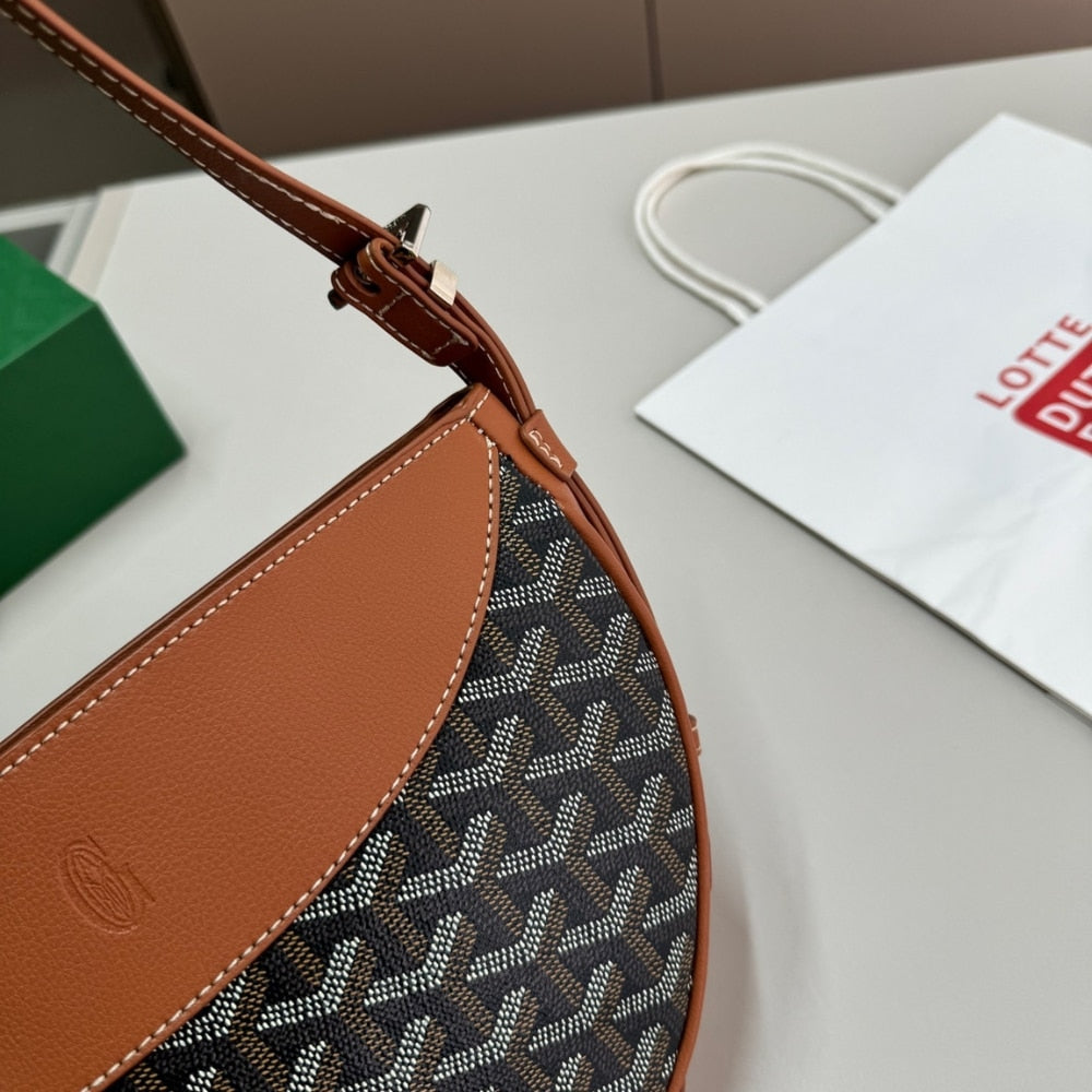GOYARD HIRONDELLE BAG BLACK AND TAN 24CM HIRONDPMLTY01CL03P