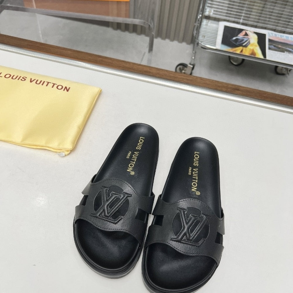 LOUIS VUITTON ISOLA FLAT COMFORT MULE BLACK 1ACPCI