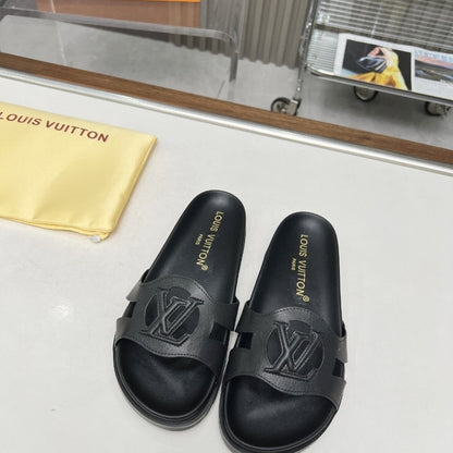 LOUIS VUITTON ISOLA FLAT COMFORT MULE BLACK 1ACPCI