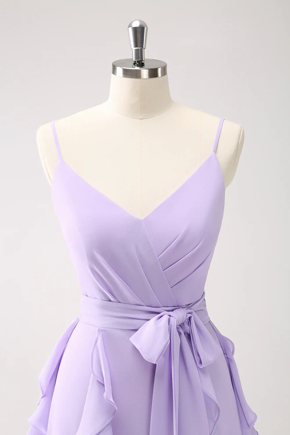 Lotus leaf edge strap backless long bridesmaid dress