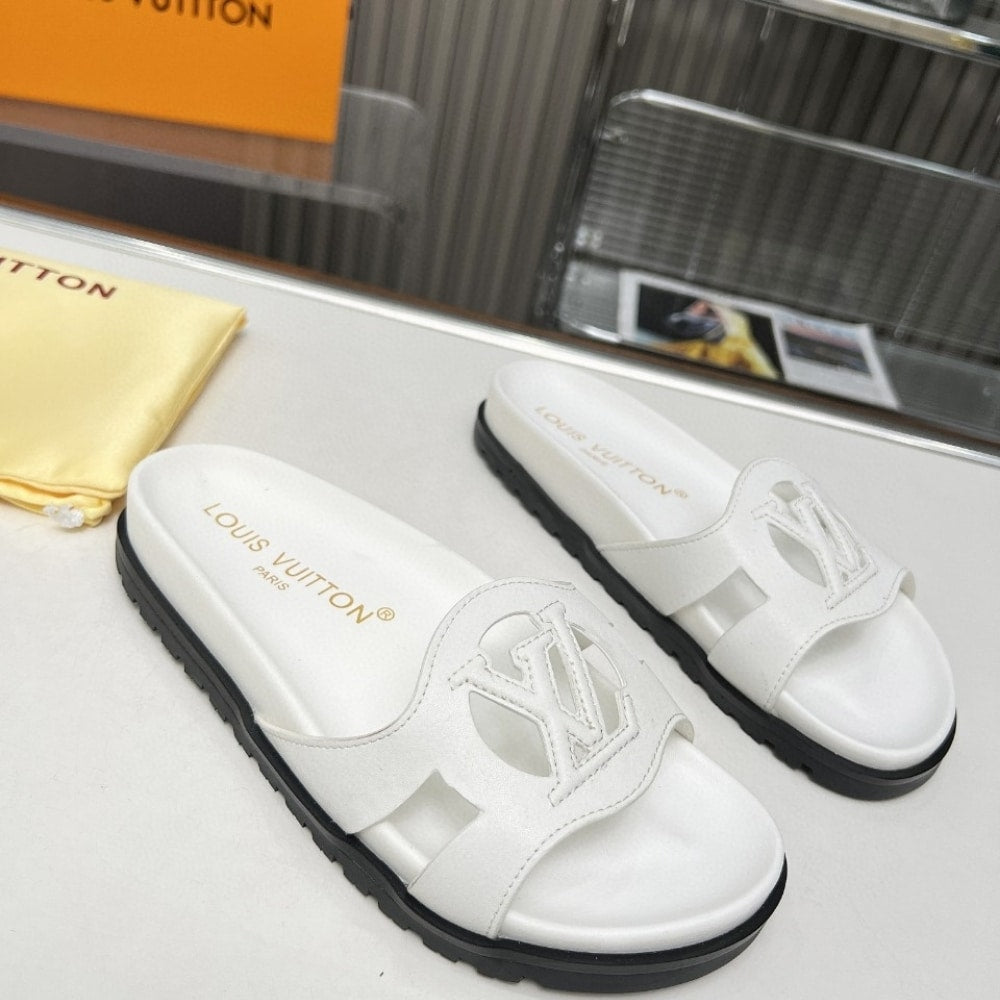 LOUIS VUITTON ISOLA FLAT COMFORT MULE WHITE 1ACPB9