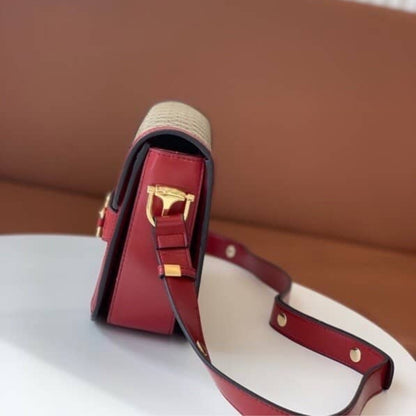 Gucci Horsebit 1955 Soft Small Shoulder Bag Beige Red 25cm