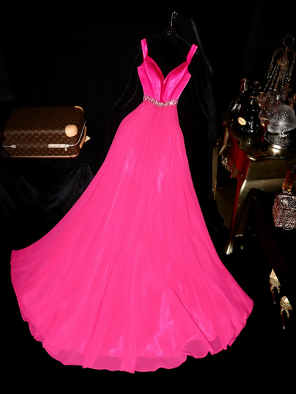 Barbie pink halter-neck fitted long ball gown R6883
