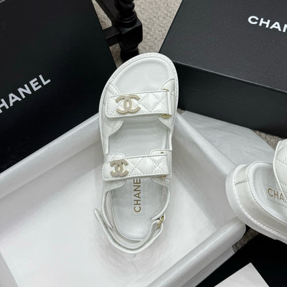 CHANEL SANDAL SHINY WHITE G35927 B20276 U0451