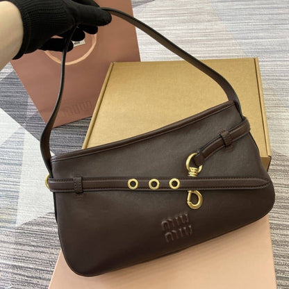 MIUMIU AVENTURE NAPPA LEATHER BAG BRIARWOOD 33CM 5BC181 2BBL F0NBL V OOO