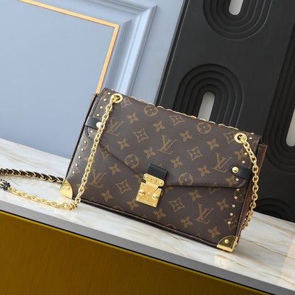 LOUIS VUITTON TRUNKIE BAG COATED CANVAS BROWN 27CM M14526