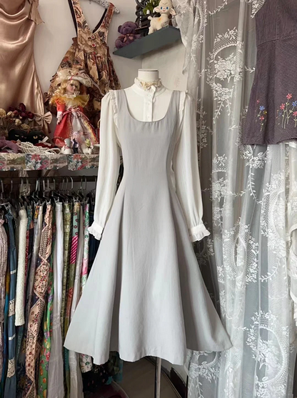 White floral vest camisole camisole fitted A-line long ball gown R7484
