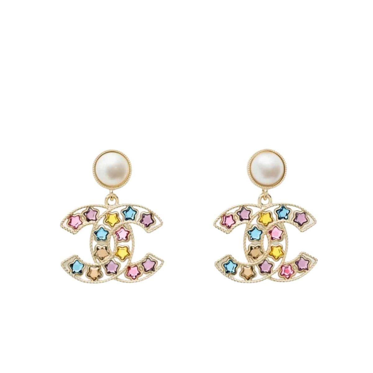CHANEL COLORFUL STAR EARINGS ABF197 B19940 NAFQF